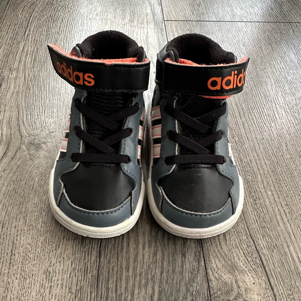 Adidas Kids Black and Orange Sneakers